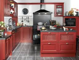 Pin By Treutenaere On Interieur Home Kitchens Kitchen Inspirations Red Kitchen Cabinets