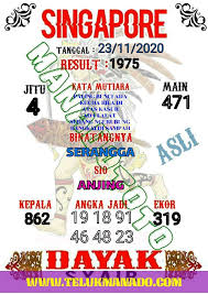 Syair Bocoran Prediksi Singapore 23 November 2020 In 2020