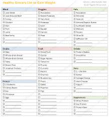 Healthy Grocery List Template To Gain Weight Healthy Groceries Healthy Grocery List Grocery List Template