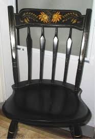 Vintage Colonial S Bent Brothers Hitchcock Style Black Gold Stencil Chair Signed Vintage Chairs Chair Vintage Furniture