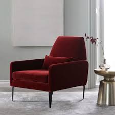 Burgundy Velvet Arm Chair Salas Casas Jantar