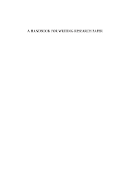 Pdf Hand Book For Writing Research Paper
