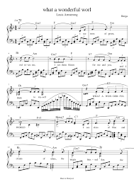 What A Wonderful World Louis Armstorng Jazz Piano Solo Sheet Music For Piano Download Free In Pdf Or Midi Jazz Sheet Music Jazz Piano Piano Sheet Music