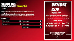 The patch went live on september 10 with a huge sense of optimism from the community. Fortnite Venom Cup Start Time And How To Get The Venom Skin Early