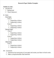 Research Paper Outline Template Research Paper Outline Example Paper Outline Research Paper Outline