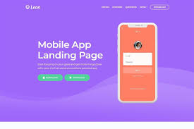 Leon Mobile App Landing Page Templ App Landing Page Landing Page Html Landing Page