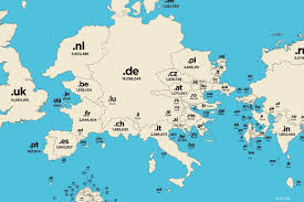 This Map Of Domain Names Flips The World On Its Head Map Top Level Domain Infographic