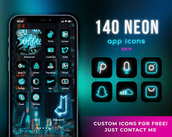 140 App Icons For Ios 14 Neon App Covers Ios 14 Widgets Aesthetic Home Screen Ios 14 Icon Pack Iphone Theme Blue Neon Icons In 2020 App Covers App Icon Homescreen