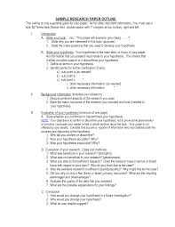 Examples Of Research Papers Outlines Google Search Research Paper Outline Template Paper Outline Essay Outline