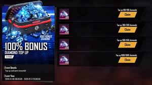 Begini cara top up ff termurah dengan hanya menggunakan pulsa baik telkomsel, xl maupun indosat. 100 Bonus Diamond Top Up Event Full Details Get Up To 3000 Diamonds In Free Fire New Topup Event Youtube