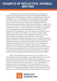 Example Of Reflective Journal Writing Reflective Journal Reflective Essay Examples Reflective Journal Example