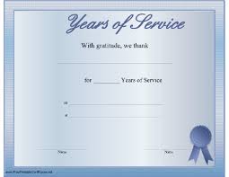 A certificate is more often than not two years or less of courses chosen by a department. Years Of Service Certificate Printable Certificate