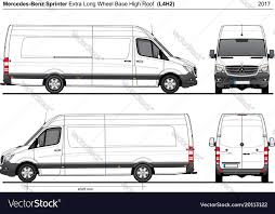 Mercedes Sprinter Lwb High Roof Cargo Van L4h2 2017 Detailed Template For Design And Production Of Vehicle Wraps Scale 1 To Mercedes Sprinter Sprinter Mercedes