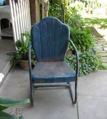 Vintage Blue Metal Lawn Motel Chair Great Design Ebay Metal Patio Chairs Metal Lawn Chairs Lawn Chairs