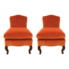 Celerie Kemble For Henredon Millie Orange Slipper Chairs For Sale Slipper Chairs Chair Chairs For Sale