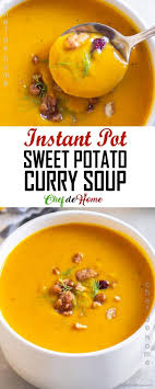 Creamy Vegan Sweet Potato Soup With Ginger Thyme And Curry Powder This Sweet Potato Soup Curried Sweet Potato Soup Sweet Potato Soup Sweet Potato Soup Vegan