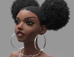 Afro 3d Black Girl Art 3d Character Afro Art