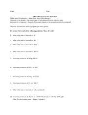 0.317 moles of sodium hydroxide (naoh) 3. Dld Mass Mole Conversions Worksheet And Key 1 1 Doc S C 8 1 Mass Mole Conversions Worksheet And Key Name Gracie Cannon Date Mass Mole Conversions Course Hero
