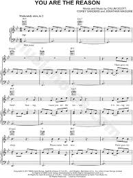Calum Scott You Are The Reason Sheet Music In Bb Major Transposable Download Print Sheet Music Piano Sheet Music Printable Sheet Music