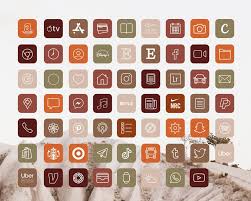 Ios14 App Icons For Iphone Earthy Boho Aesthetic 62 App Etsy App Icon Ios App Icon Iphone App Design