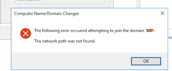 Cannot Join Domain From New Machine The Network Path Was Not Found Server Fault
