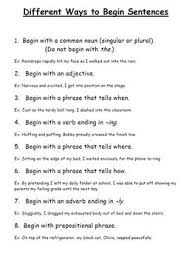 Sentence Fluency 8 Ways To Begin Sentences Writing Lessons Teaching Writing Writing Instruction