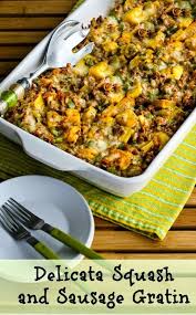 Absolutely Love This Delicata Squash And Sausage Gratin So Good And Delicata Squash Is Lower In Carbs And Hig Delicata Squash Recipe Delicata Squash Recipes
