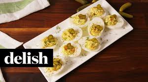 Dill Pickle Deviled Eggs Delish Youtube Delish Deviled Eggs Ingredients Recipes