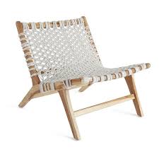 Nautical Knots Low Seating Teak Chair Teak Chairs Coastal Chairs Linen Slipcover Dining Chair