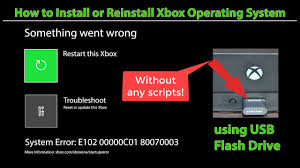How To Install Or Reinstall Xbox Operating System Using Usb Flash Drive How To Fix Error E102 Youtube