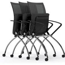 Our T 1000 Nesting Chair Delivers Long Term Seating With A Sleek Aesthetic The Tall Mesh Back Combines Firm But Comfort Flexible Space Furniture Design Chair