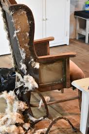 Deconstructed Wing Back Chair Pt 1 Rocky Hedge Farm Deconstructed Chair Diy Chair Chair Makeover