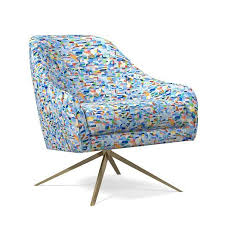 Roar Rabbit X Diego Olivero Swivel Chair Blue Dining Chair Chair Upholstered Chairs