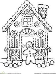 Gingerbread House Coloring Worksheet Education Com Christmas Coloring Pages Christmas Coloring Sheets Christmas Worksheets