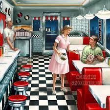 1950s Diner Illustration Diner Decor 50s Diner Retro Diner
