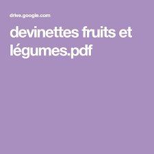 Devinettes Fruits Et Legumes Pdf Fruit