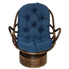 Rattan Swivel Rocker With Solid Cotton Duck Fabric Cushion Bamboo Chair Rocking Chair Cushions Chair