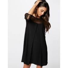 Robe courte fluide moulante noire froncée à une manche. Robe Courte Fluide Empiecement Voile Morgan Robe Robe Morgan Robe Courte Robe Fluide Courte