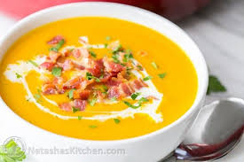 Sweet Potato Soup Recipe Creamy Without Using Any Cream The Coconut Milk Makes It Ultra Smoo Sweet Potato Soup Savory Soup Recipes Sweet Potato Soup Recipes