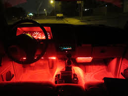 Greg Installed Red Led Strips In His Car Be Safe With This Installation Red Led Lights Led Strip Lighting Strip Lighting