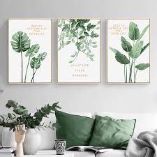 Depending on your home style and personal taste, your options for updating interior walls are seemingly endless. Green Plant Home Decoration Wall Art Canvas Painting Monstera Leaf Nordic Posters And Prints Wall Pictures For Living Room Decor Painting Calligraphy Aliexpress