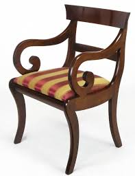 Four Mahogany Regency Scrolled Arm Dining Chairs Chair Dining Room Chairs Modern Dining Chairs