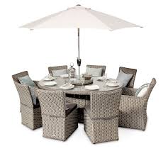 Richmond 8 Seater Rattan Oval Garden Dining Table Set Whitewash Grey Wicker Dining Tables Patio Furniture Sets Rattan Dining Chairs