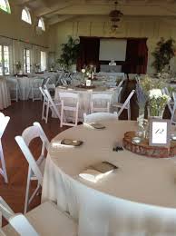 White Resin Chairs Ivory Linens And Ivory Napkins Reception Rooms Table Set Up Reception Decorations