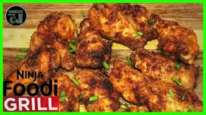 Ninja Foodi Grill Air Fried Crispy Chicken Wings Ninja Foodi Grill Recipes Youtube Crispy Chicken Wings Grilling Recipes Grilled Chicken Wings