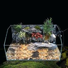 Aquatic Turtle Tank Kit Aquarium Vivarium With Waterfall Background Basking Platform Filter Pump Light Substrat Aquatic Turtle Tank Aquatic Turtles Turtle Tank