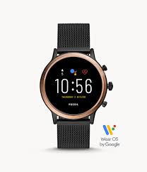 Les montres connectées fossil pour hommes. Montre Connectee 5eme Generation Julianna Hr En Acier Inoxydable Noir Ftw6036 Fossil