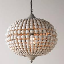 Bohemian Wood Bead Pendant Light Beaded Light Fixture Wooden Pendant Lighting Crystal Pendant Lighting