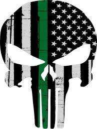 Punisher skull american flag federal agent green line decal. Thin Green Line American Flag Punisher Decal Sticker 112