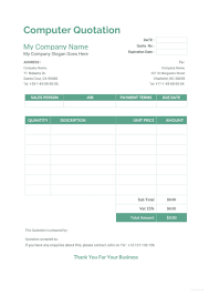 Free Computer Quotation Template Pdf Word Doc Excel Apple Mac Pages Google Docs Google Sheets Apple Mac Numbers Quotation Format Quotations Name Quotes